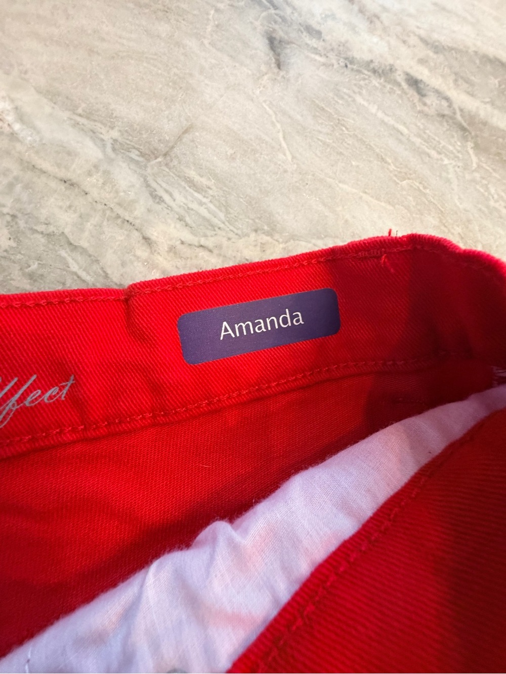 Gloria Vanderbilt Amanda Size 8 Red Stretch Capri Jeans Cropped Pants - Picture 6 of 12